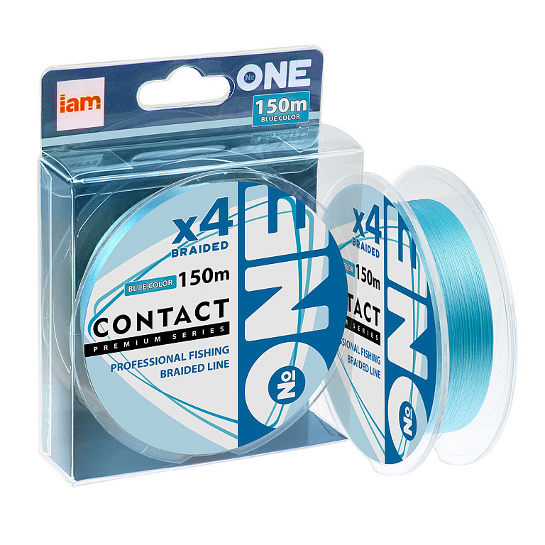 Плетеный шнур Number ONE contact 4X-150 0.3PE/0.90mm BLUE