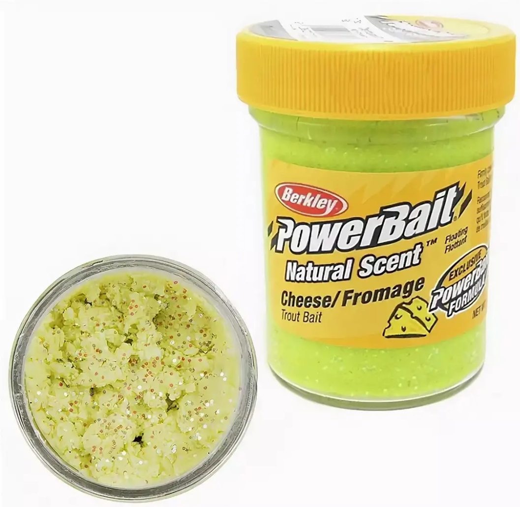 Паста Berkley PowerBait Cheese Light Green/Gltr 50 гр.