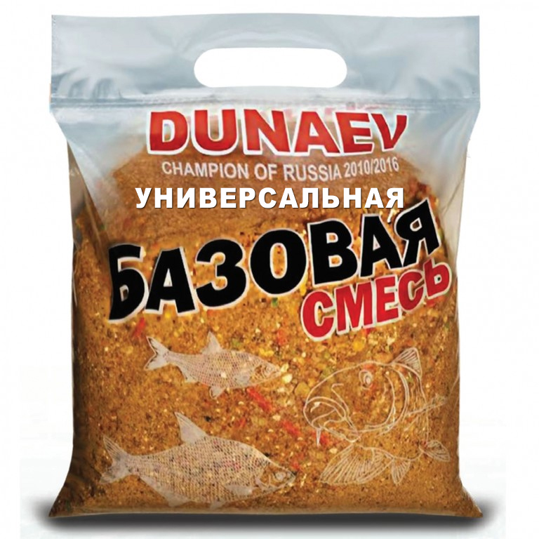Прикормка DUNAEV Базовая смесь 2,5 кг. Универсальная