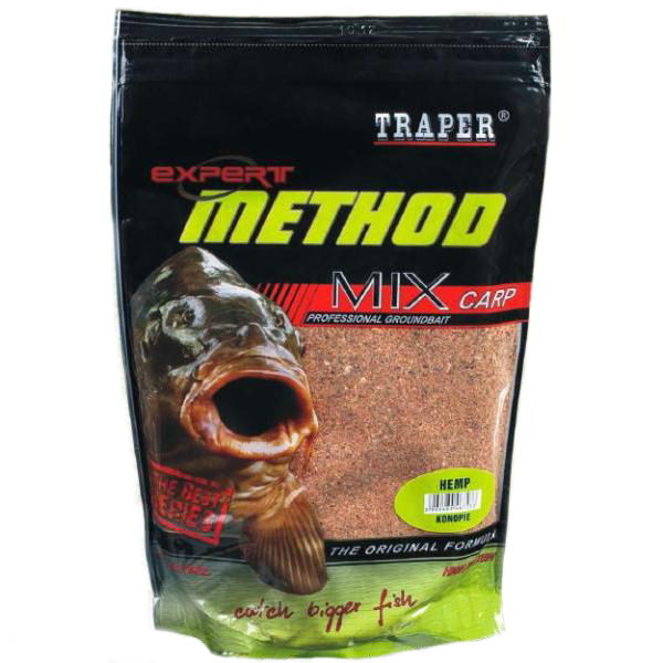 Прикормка TRAPER METHOD MIX Hemp ("Метод" Конопля) 1 кг.